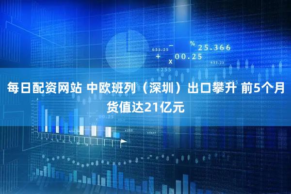 每日配资网站 中欧班列（深圳）出口攀升 前5个月货值达21亿元